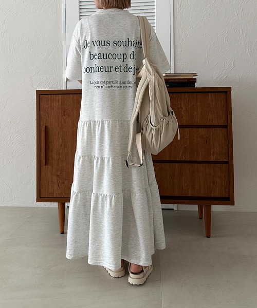 apres jour mignon(アプレジュールミニョン)の「ティアードTシャツワンピース【ZOZOTOWN限定アイテム】(ワンピース・レディース・ナチュラル/ブラック系その他/ブラック・X-LARGE/MEDIUM/SMALL)」の6枚目の写真