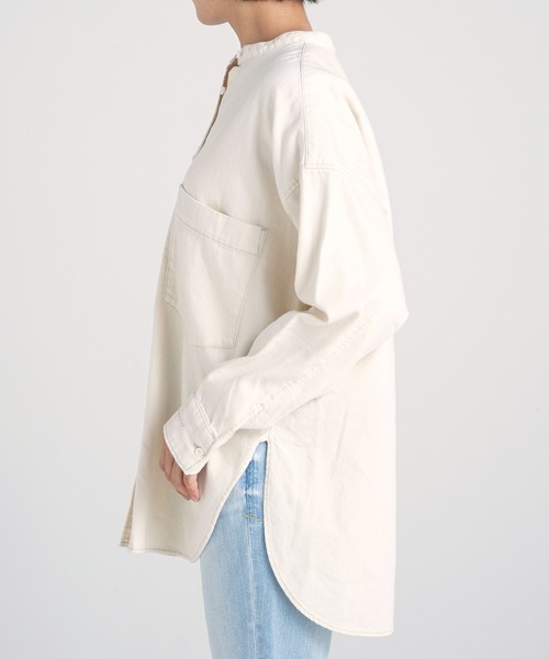 YANUK（ヤヌーク）の「バンドカラーシャツ（シャツ/ブラウス