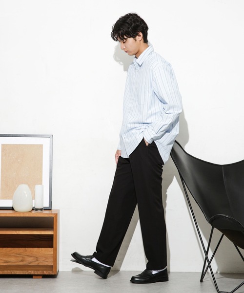 NANO universe（ナノユニバース）の「ALWAYS EASY ワンタックスラックス（スラックス・メンズ・チャコール/ブラック/ベージュ・S/L/XL/M）」の5枚目の写真