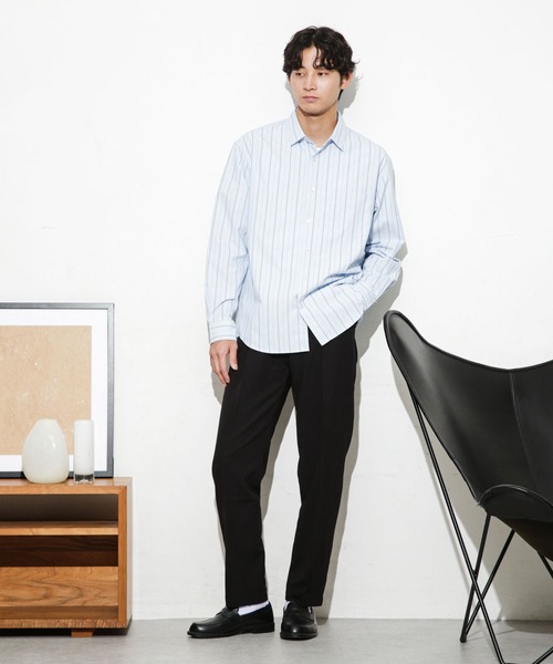 NANO universe（ナノユニバース）の「ALWAYS EASY ワンタックスラックス（スラックス・メンズ・チャコール/ブラック/ベージュ・S/L/XL/M）」の6枚目の写真