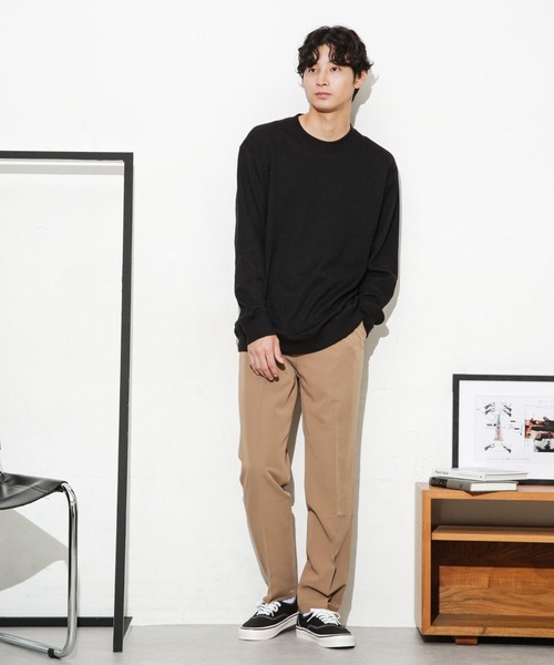 NANO universe（ナノユニバース）の「ALWAYS EASY ワンタックスラックス（スラックス・メンズ・チャコール/ブラック/ベージュ・S/L/XL/M）」の19枚目の写真