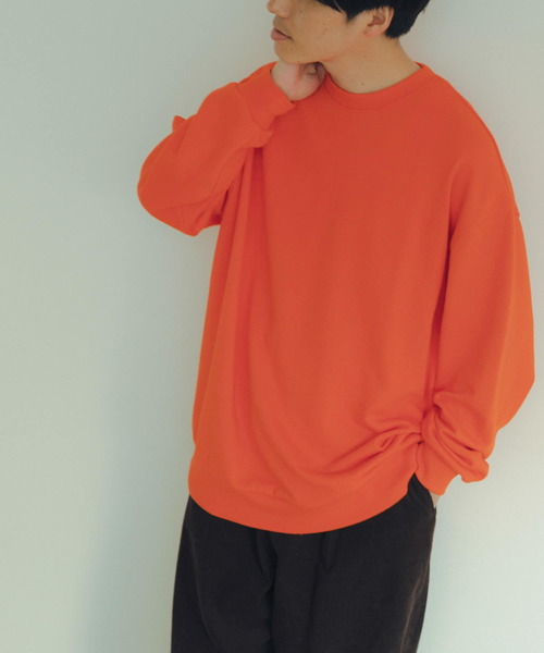 ITEMS URBANRESEARCH（アイテムズ アーバンリサーチ）の「裏毛 カラースウェット プルオーバー（スウェット・メンズ・ブラック/ホワイト/オレンジ/グリーン/パープル・LARGE/MEDIUM）」の9枚目の写真