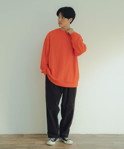 ITEMS URBANRESEARCH（アイテムズ アーバンリサーチ）の「裏毛 カラースウェット プルオーバー（スウェット・メンズ・ブラック/ホワイト/オレンジ/グリーン/パープル・LARGE/MEDIUM）」の12枚目の写真