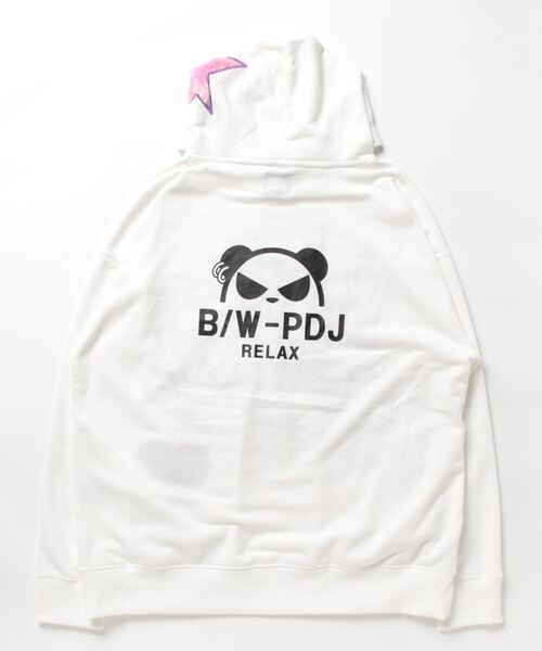 PANDIESTA（パンディエスタ）の「B/W-PDJ RELAX  / ファーアップリケルーズパーカー(M2)（パーカー・メンズ・ホワイト/ブラック・L/M/XL）」の3枚目の写真