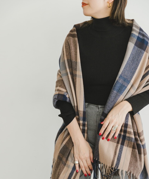 ITEMS URBANRESEARCH（アイテムズ アーバンリサーチ）の「チェックストール（マフラー・レディース・グリーン/パープル/レッド/ネイビー/ブルー・-）」の2枚目の写真