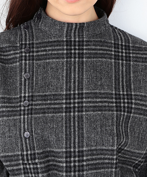 CAROLINA GLASER（カロリナ グレイサー）の「CAROLINA GLASER / チェックベルト ワンピース（ワンピース・レディース・グレー・ONE SIZE）」の5枚目の写真