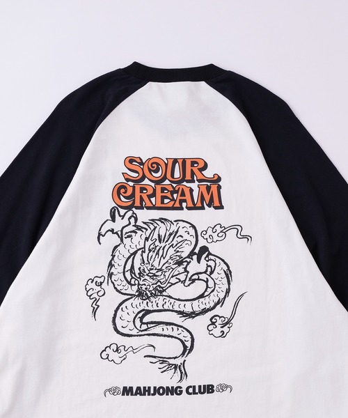 Sourcream（サワークリーム）の「【Sourcream麻雀倶楽部】ドラゴンラグランロンT（Tシャツ/カットソー・メンズ・ネイビー/ブラック・FREE）」の11枚目の写真