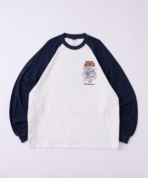 Sourcream（サワークリーム）の「【Sourcream麻雀倶楽部】ドラゴンラグランロンT（Tシャツ/カットソー・メンズ・ネイビー/ブラック・FREE）」の12枚目の写真