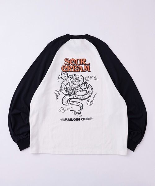 Sourcream（サワークリーム）の「【Sourcream麻雀倶楽部】ドラゴンラグランロンT（Tシャツ/カットソー・メンズ・ネイビー/ブラック・FREE）」の14枚目の写真