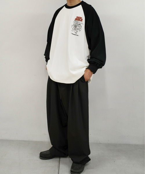 Sourcream（サワークリーム）の「【Sourcream麻雀倶楽部】ドラゴンラグランロンT（Tシャツ/カットソー・メンズ・ネイビー/ブラック・FREE）」の4枚目の写真