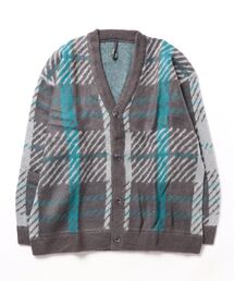Anytime Songs | シャギー加工 チェック柄ニットバルーンカーディガン(カーディガン/ボレロ)