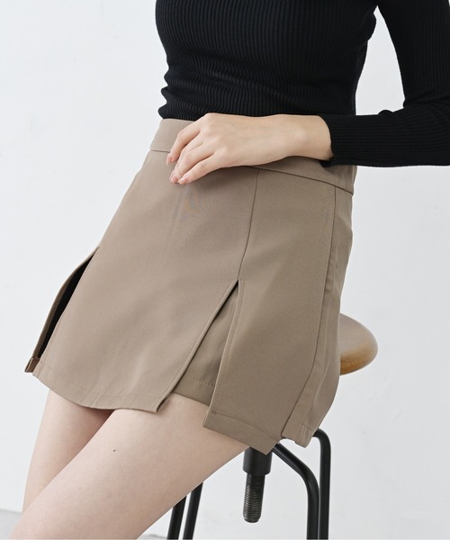 ibeul_（イベール）の「ダブルスリットミニスカートパンツ（その他パンツ・レディース・ベージュ/ブラック・M/XL/S/L）」の11枚目の写真