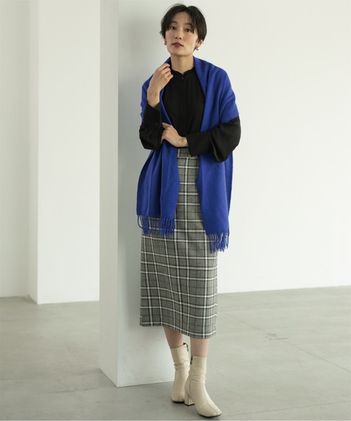 OPAQUE.CLIP（オペークドットクリップ）の「◆チェックタイトスカート【洗濯機洗い可】（スカート・レディース・スモーキーグリーン系2/オレンジ系その他3/ブラック系1・38/40/36）」の7枚目の写真