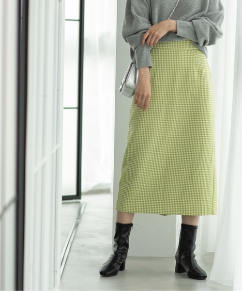 drawer チェックスカート　グリーン　40 drawer チェックスカートグリーン40