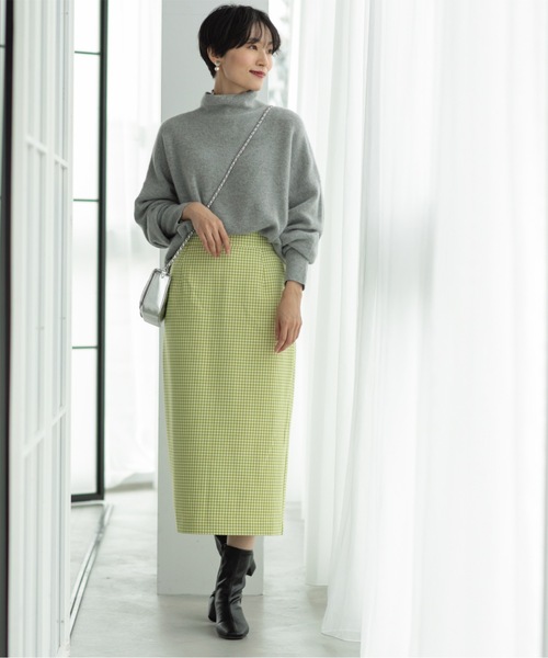 OPAQUE.CLIP（オペークドットクリップ）の「◆チェックタイトスカート【洗濯機洗い可】（スカート・レディース・スモーキーグリーン系2/オレンジ系その他3/ブラック系1・38/40/36）」の14枚目の写真