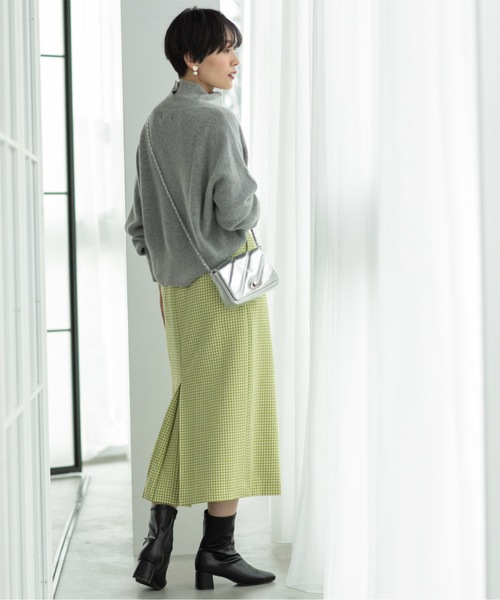OPAQUE.CLIP（オペークドットクリップ）の「◆チェックタイトスカート【洗濯機洗い可】（スカート・レディース・スモーキーグリーン系2/オレンジ系その他3/ブラック系1・38/40/36）」の18枚目の写真