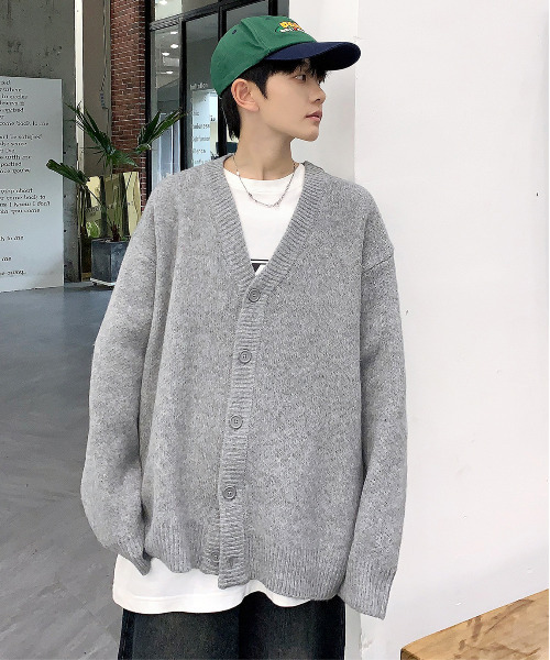 neos(ネオス)の「【neos -addictive design-】ルーズシルエット モヘア ライク 無地&チェック ニット カーディガン(カーディガン/ボレロ・メンズ・ブルー/ネイビー/グレー/ベージュ系/ベージュ/ブラック・X-LARGE/LARGE/MEDIUM)」の12枚目の写真