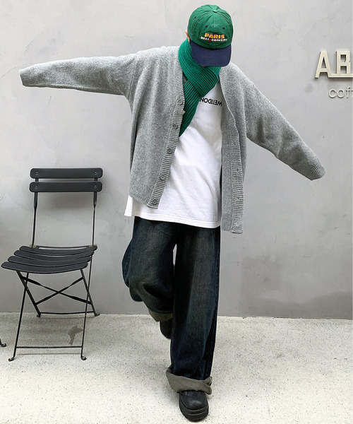 neos(ネオス)の「【neos -addictive design-】ルーズシルエット モヘア ライク 無地&チェック ニット カーディガン(カーディガン/ボレロ・メンズ・ブルー/ネイビー/グレー/ベージュ系/ベージュ/ブラック・X-LARGE/LARGE/MEDIUM)」の13枚目の写真