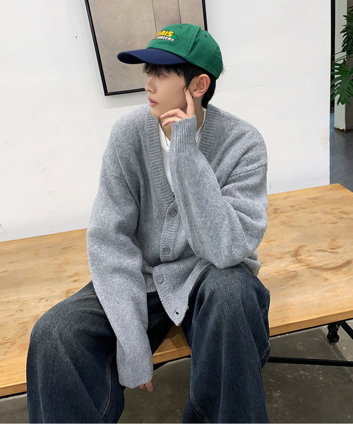 neos(ネオス)の「【neos -addictive design-】ルーズシルエット モヘア ライク 無地&チェック ニット カーディガン(カーディガン/ボレロ・メンズ・ブルー/ネイビー/グレー/ベージュ系/ベージュ/ブラック・X-LARGE/LARGE/MEDIUM)」の15枚目の写真