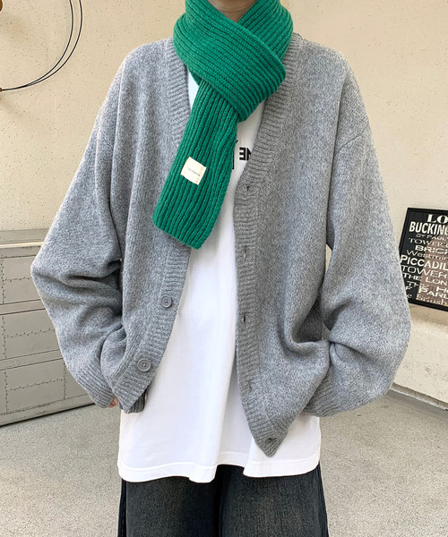 neos(ネオス)の「【neos -addictive design-】ルーズシルエット モヘア ライク 無地&チェック ニット カーディガン(カーディガン/ボレロ・メンズ・ブルー/ネイビー/グレー/ベージュ系/ベージュ/ブラック・X-LARGE/LARGE/MEDIUM)」の16枚目の写真