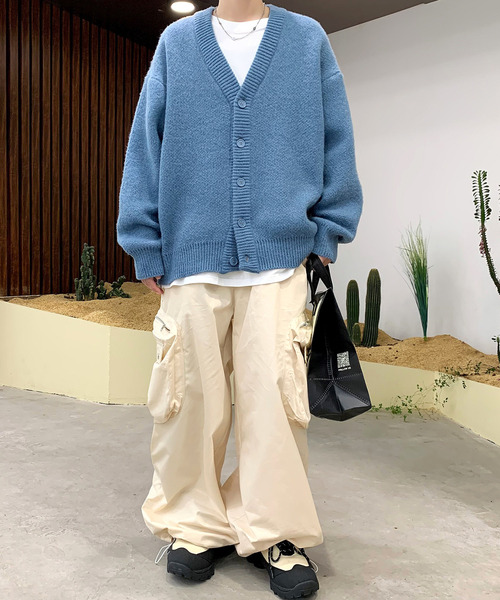 neos(ネオス)の「【neos -addictive design-】ルーズシルエット モヘア ライク 無地&チェック ニット カーディガン(カーディガン/ボレロ・メンズ・ブルー/ネイビー/グレー/ベージュ系/ベージュ/ブラック・X-LARGE/LARGE/MEDIUM)」の18枚目の写真