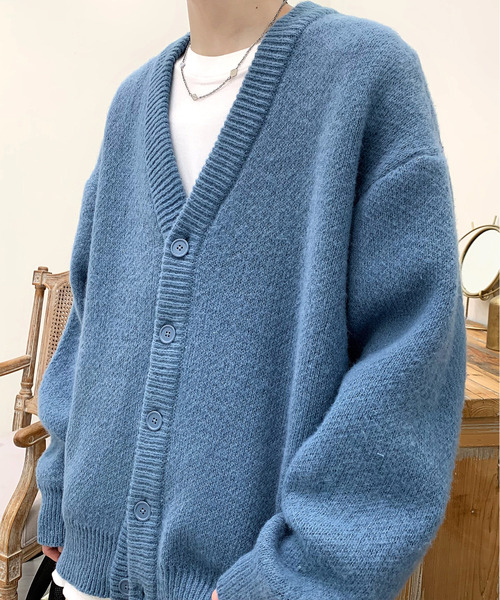 neos(ネオス)の「【neos -addictive design-】ルーズシルエット モヘア ライク 無地&チェック ニット カーディガン(カーディガン/ボレロ・メンズ・ブルー/ネイビー/グレー/ベージュ系/ベージュ/ブラック・X-LARGE/LARGE/MEDIUM)」の19枚目の写真