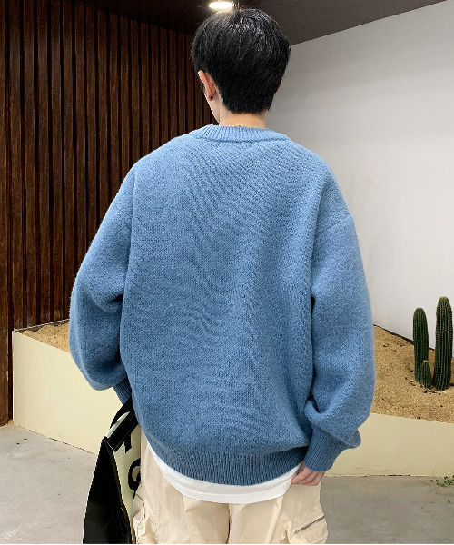 neos(ネオス)の「【neos -addictive design-】ルーズシルエット モヘア ライク 無地&チェック ニット カーディガン(カーディガン/ボレロ・メンズ・ブルー/ネイビー/グレー/ベージュ系/ベージュ/ブラック・X-LARGE/LARGE/MEDIUM)」の20枚目の写真