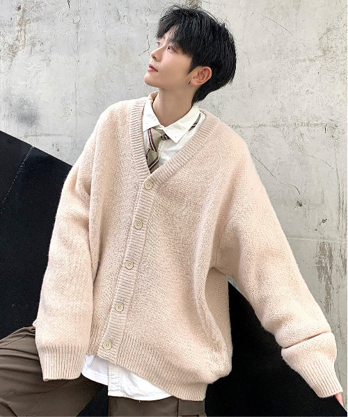 neos(ネオス)の「【neos -addictive design-】ルーズシルエット モヘア ライク 無地&チェック ニット カーディガン(カーディガン/ボレロ・メンズ・ブルー/ネイビー/グレー/ベージュ系/ベージュ/ブラック・X-LARGE/LARGE/MEDIUM)」の22枚目の写真