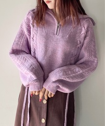 one way | 【 新色追加 】レーシングハーフジップニット(ニット/セーター)