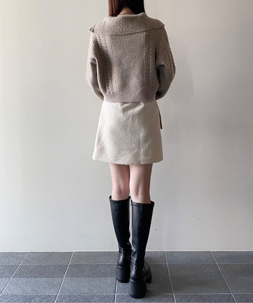 one way（ワンウェイ）の「【 新色追加 】レーシングハーフジップニット（ニット/セーター・レディース・ブルー/ホワイト/ベージュ/グレー/アイボリー/パープル/グリーン・FREE）」の10枚目の写真