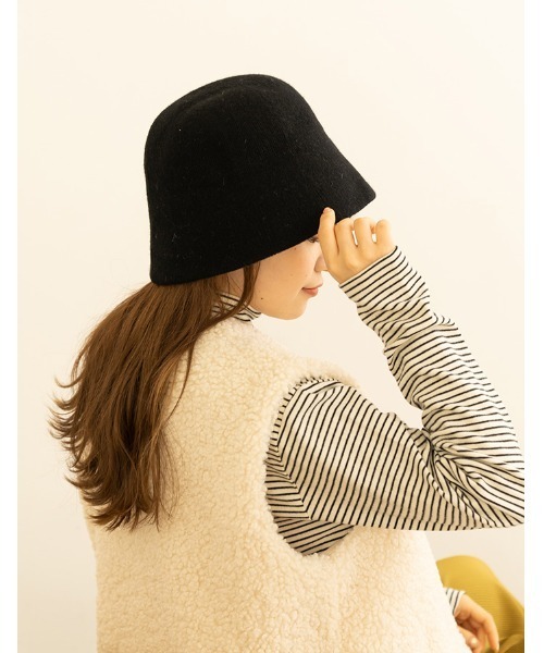 chocomee（チョコミー）の「wool bucket hat（ハット・レディース・モカ/アイボリー/ブラック・FREE）」の2枚目の写真