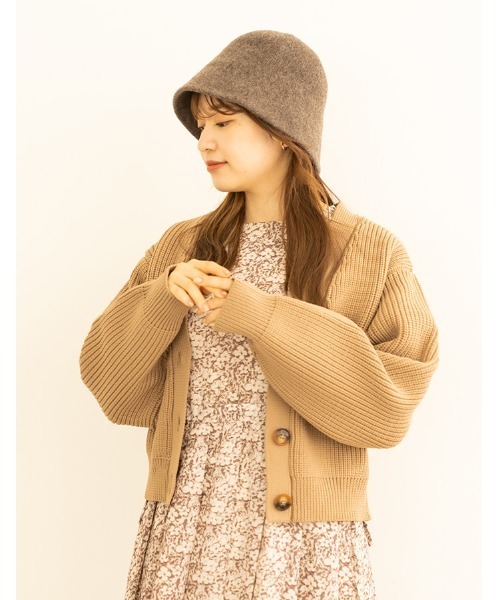 chocomee（チョコミー）の「wool bucket hat（ハット・レディース・モカ/アイボリー/ブラック・FREE）」の5枚目の写真