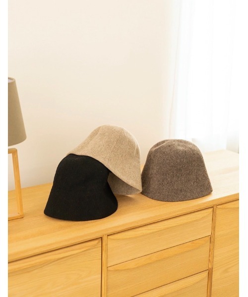 chocomee（チョコミー）の「wool bucket hat（ハット・レディース・モカ/アイボリー/ブラック・FREE）」の4枚目の写真