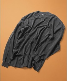 LOS ANGELES APPAREL（ロサンゼルスアパレル）の「【Los Angeles Apparel  ロサンゼルス アパレル】 Long Sleeve Grmnt Dye CrewNeck 6.5oz 1807GD ヘビーウェイト ロンT   MADE IN USA（Tシャツ/カットソー）」