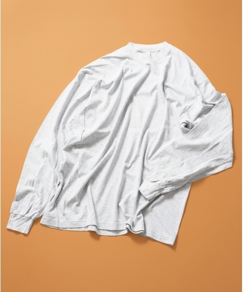 LOS ANGELES APPAREL（ロサンゼルスアパレル）の「【Los Angeles Apparel /ロサンゼルス アパレル】 Long Sleeve Grmnt Dye CrewNeck 6.5oz　1807GD　ヘビーウェイト ロンT   MADE IN USA（Tシャツ/カットソー・メンズ・ブラック/ホワイト/ライトグレー/ブラック系その他/ライトグリーン/グレー・MEDIUM/X-LARGE/LARGE/SMALL/XX-LARGE）」の5枚目の写真