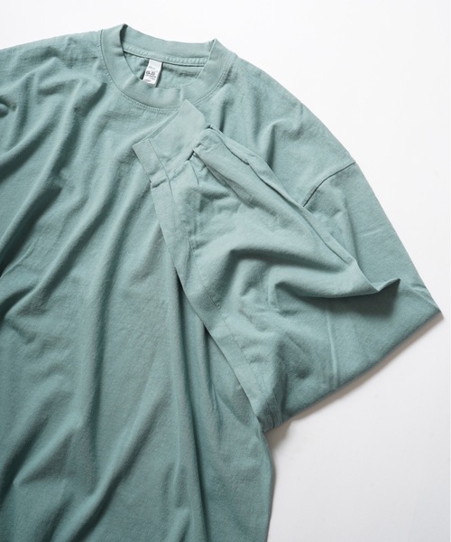 LOS ANGELES APPAREL（ロサンゼルスアパレル）の「【Los Angeles Apparel /ロサンゼルス アパレル】 Long Sleeve Grmnt Dye CrewNeck 6.5oz　1807GD　ヘビーウェイト ロンT   MADE IN USA（Tシャツ/カットソー・メンズ・ブラック/ホワイト/ライトグレー/ブラック系その他/ライトグリーン/グレー・MEDIUM/X-LARGE/LARGE/SMALL/XX-LARGE）」の9枚目の写真