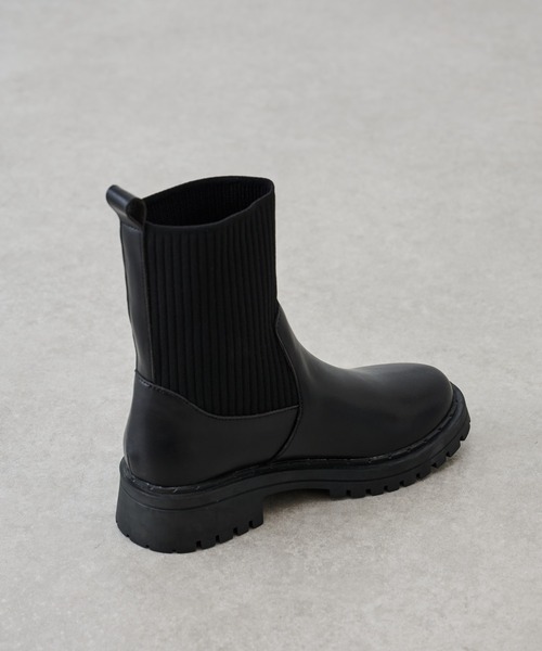 BEARDSLEY(ビアズリー)の「《23~24.5cm》リブブーツ(ブーツ・レディース・ブラウン/ブラック・23/23.5/24/24.5)」の4枚目の写真