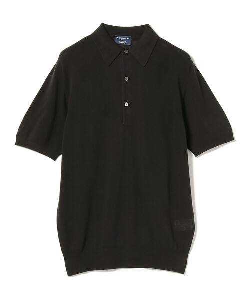 未使用【別注】MORGANO / コットン ショートスリーブ ニット ポロシャツ MORGANO × BEAMS F / 別注 コットン ショートスリーブ ニット ポロシャツ