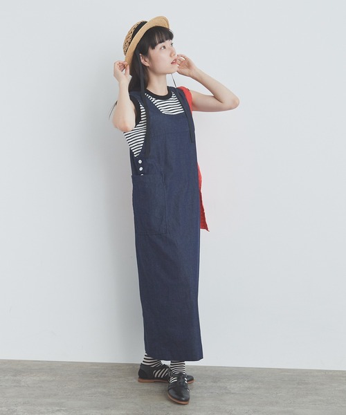 bulle de savon（ビュルデサボン）の「8oz denim ジャンパースカート