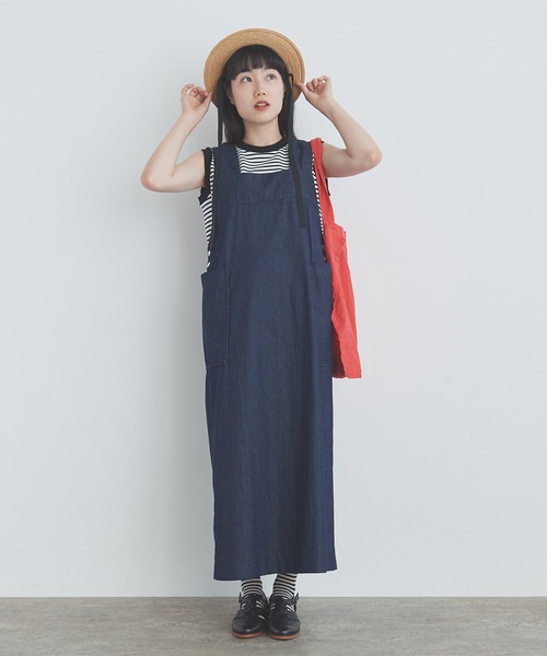 bulle de savon（ビュルデサボン）の「8oz denim ジャンパースカート