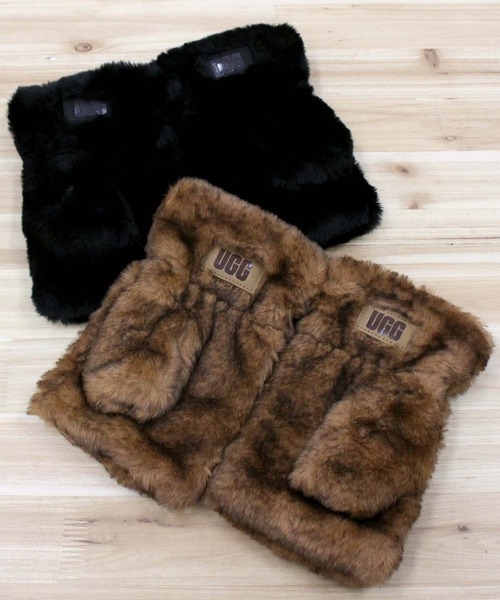 UGG（アグ）の「UGG フェイクファー フィンガーレスグローブ W FAUX FUR FINGERLESS（手袋・レディース・ブラック/ナチュラル・S/M/L/XL）」の3枚目の写真