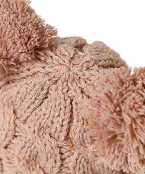 14+（イチヨンプラス）の「ポンポンくまニット帽（ニットキャップ/ビーニー・キッズ・ピンク/ブラック/パープル/アイボリー・KIDS FREE）」の13枚目の写真