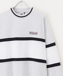 VISION STREET WEAR リブライン切替ロングスリーブTシャツ