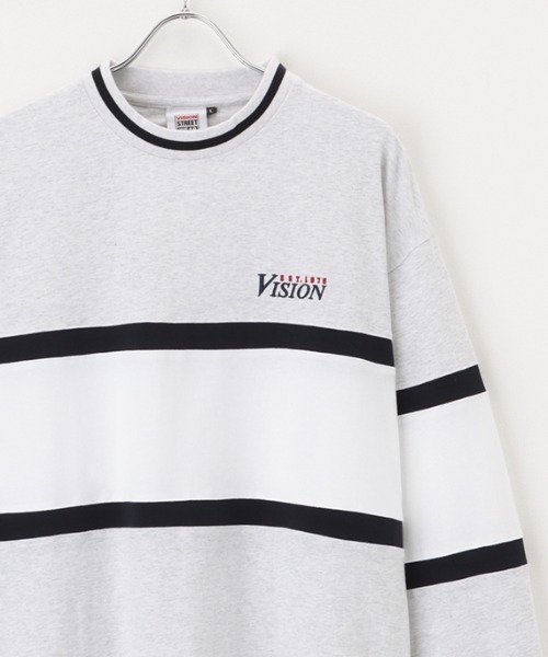 VISION STREET WEAR(ヴィジョンストリートウェア)の「VISION STREET WEAR リブライン切替ロングスリーブTシャツ(Tシャツ/カットソー・メンズ・グリーン/グレー/ブラック・L/M/XL)」の1枚目の写真