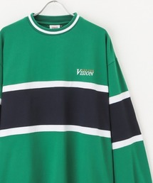 VISION STREET WEAR リブライン切替ロングスリーブTシャツ