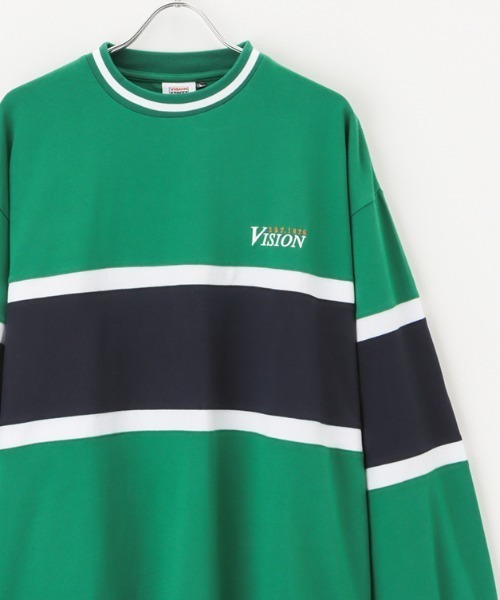 VISION STREET WEAR(ヴィジョンストリートウェア)の「VISION STREET WEAR リブライン切替ロングスリーブTシャツ(Tシャツ/カットソー・メンズ・グリーン/グレー/ブラック・L/M/XL)」の2枚目の写真