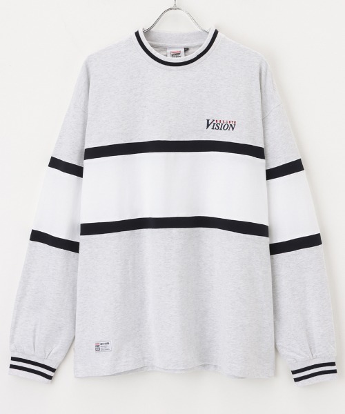 VISION STREET WEAR(ヴィジョンストリートウェア)の「VISION STREET WEAR リブライン切替ロングスリーブTシャツ(Tシャツ/カットソー・メンズ・グリーン/グレー/ブラック・L/M/XL)」の4枚目の写真
