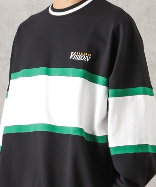 VISION STREET WEAR(ヴィジョンストリートウェア)の「VISION STREET WEAR リブライン切替ロングスリーブTシャツ(Tシャツ/カットソー・メンズ・グリーン/グレー/ブラック・L/M/XL)」の8枚目の写真