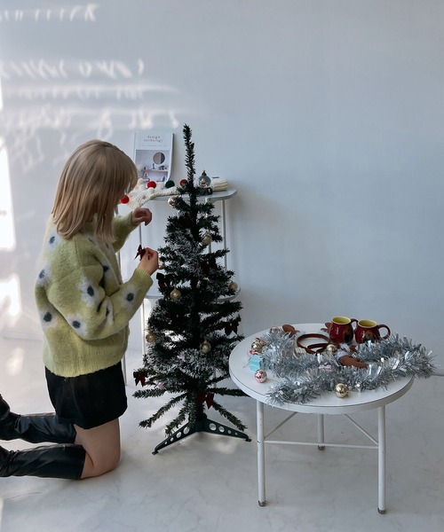 AS KNOW AS plus（アズノゥアズプラス）の「◎モヘアタッチ総花柄ニットプルオーバー（ニット/セーター・レディース・ブラック/ブルー/ライトグリーン・FREE）」の21枚目の写真