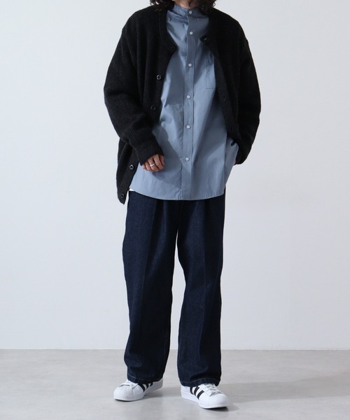 FUNALIVE（ファンアライブ）の「Beno ブロードビッグシルエットバンドカラーシャツ（シャツ/ブラウス・メンズ・ブルー/ブラック/ホワイト・M/L）」の15枚目の写真